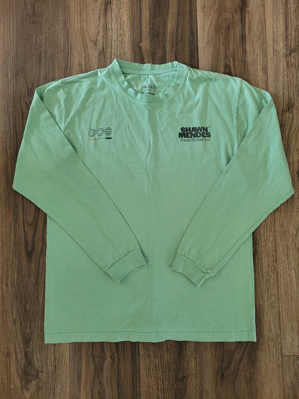 Shawn Mendes Band Tee Mint Green Long-Sleeve Crewneck Shirt
